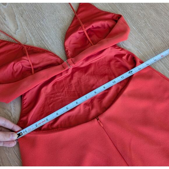 Bec + Bridge Ella Flame Orange Cutout Slit Midi Sleeveless Dress, size 10 - Picture 12 of 14